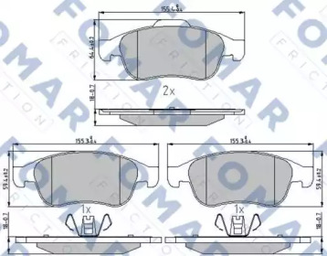 FOMAR FRICTION fo931481 -  Комплект тормозных колодок, дисковый тормоз
